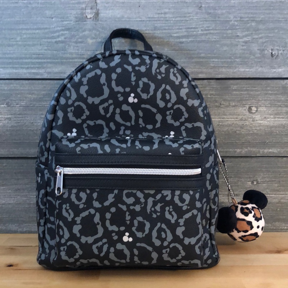 Disney’s Animal Kingdom Hidden Mickey Leopard Print Mini-Backpack.